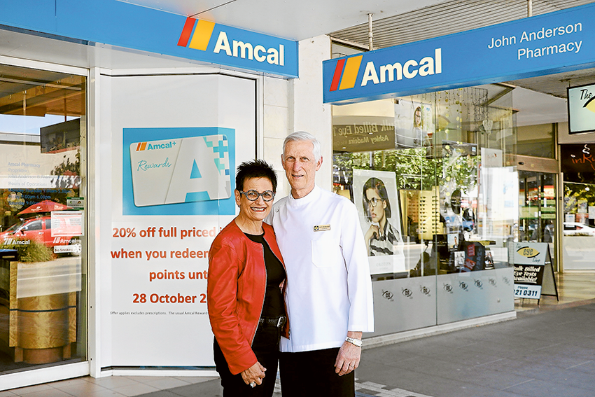 FAREWELL AND GOOD LUCK… John and Agata Anderson are hanging up their hats and have announced they are no longer the owners of John Anderson Pharmacy. Photo: Katelyn Morse.