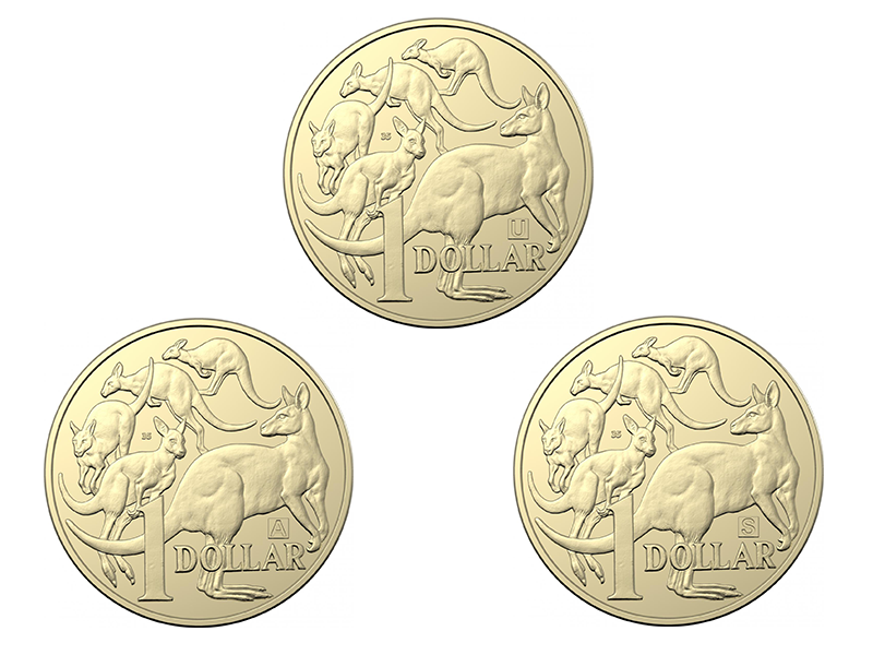 ... The Royal Australian Mint has release specially marked $1 coins and is running a 'golden ticket' style competition for those who collect all three. Image: Supplied.