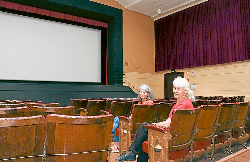 ENTERTAINING EUROA FOR 15 YEARS… From left, Euroa Community Cinema volunteers, Leanne Baker and Lorraine Millard are welcoming everyone to come and watch a movie at the unique cinema. Photo: Katelyn Morse.