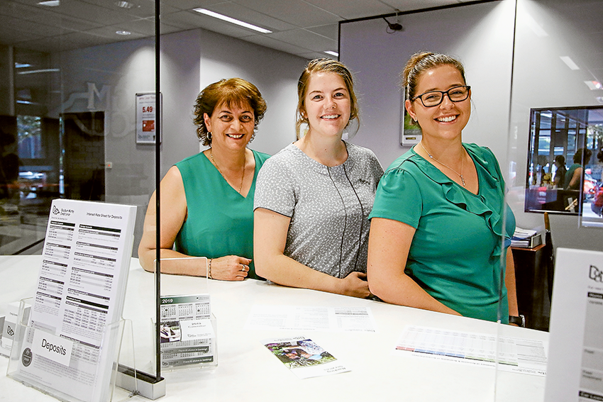 HELPING YOU ACHIEVE YOUR GOALS… From left, GMCU Shepparton MSO’s, Maria Varapodio, Kelsey McDonald and Maddison Schultz are excited to help you with all your financial plans. Photo: Katelyn Morse. 