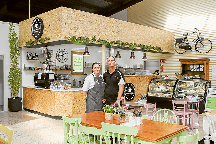 TASTY TREATS… From left, The Little Gourmet Food company owners, Ineka and Adrian Rowe are excited to show off their café at the Billabong Garden Complex. Photo: Katelyn Morse.