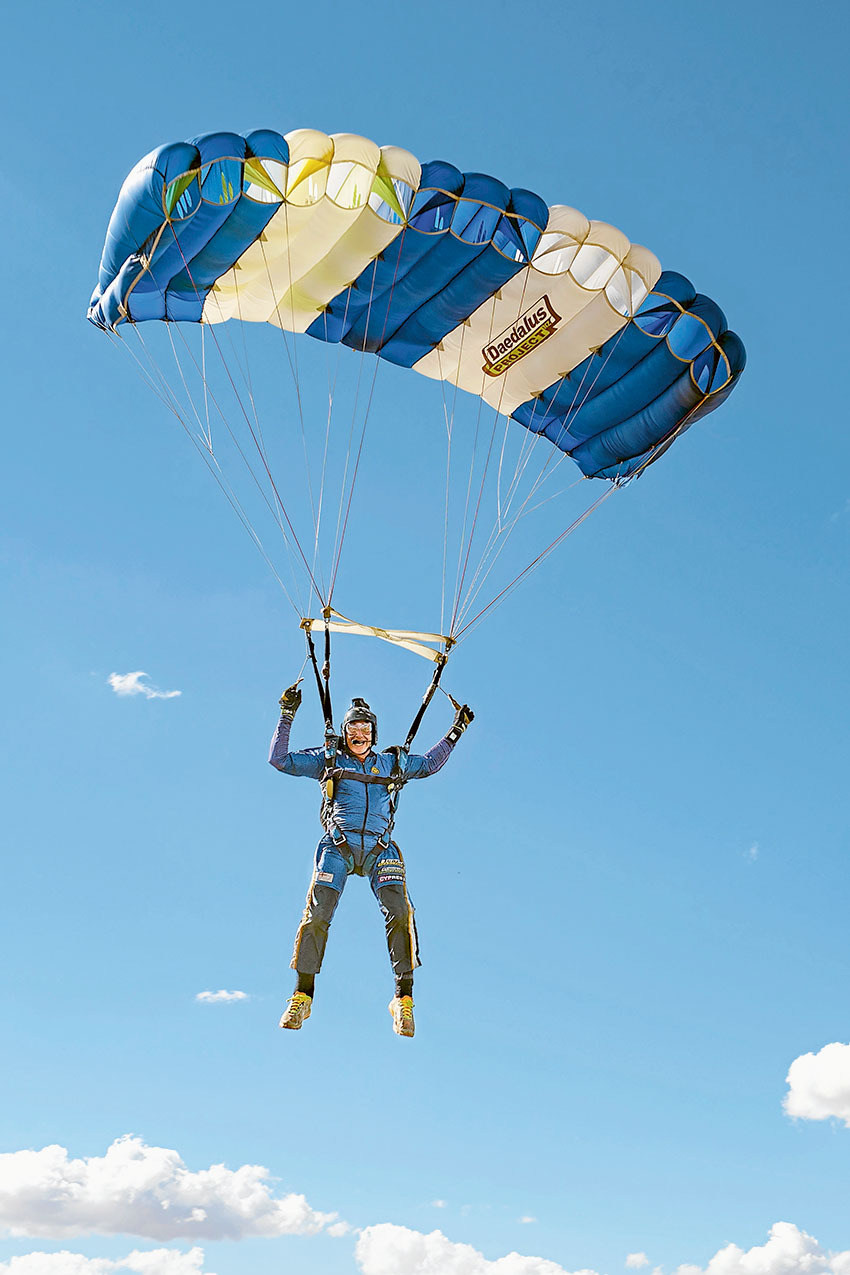 FREE-FALLING FOR NATIONAL GLORY… Local Nagambie resident, Craig Bennett and his teammates from K4 are currently competing in the 2019 Australian and New Zealand National Skydiving Championships, which they anticipate they will take out. Photo: Supplied.