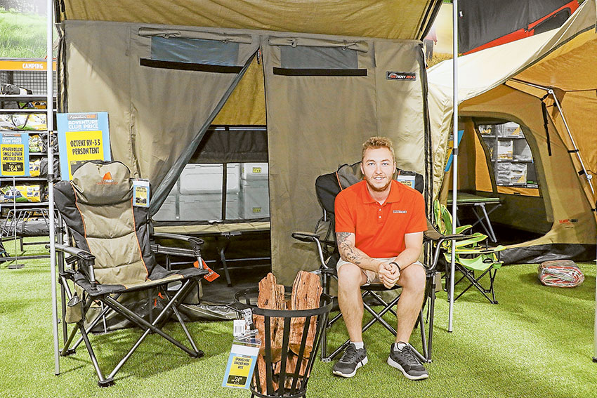ALL THINGS CAMPING… Anaconda Shepparton store manager, Travis Senior, is encouraging locals to drop by and ensure they’re ready for the holidays ahead. Photo: Katelyn Morse. 
