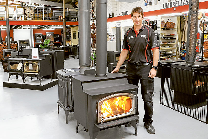HEAT UP YOUR HOME… Shepparton Barbeques Galore owner, Jason Bathman invites the community to come and try out their huge range of heaters available. Photo: Katelyn Morse. 
