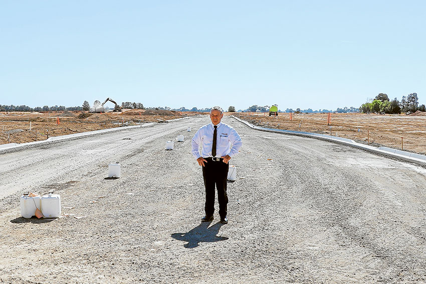 THE FUTURE OF TATURA IS HERE… With 10 lots already sold, Youngs & Co director, Glenn Young says Tatura Waters is going to be a popular change of lifestyle. Photo: Ash Beks. 