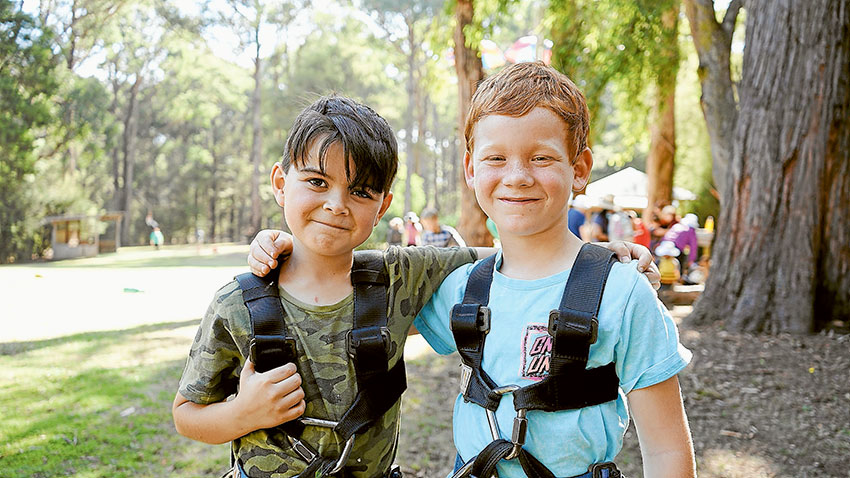 A FUN CAMP… From left, local boys, Dougal McGregor and Charlie Jenner recently attended a camp where they were surrounded by others with diabetes, each having fun enjoying a range of activities. Photo: Supplied.