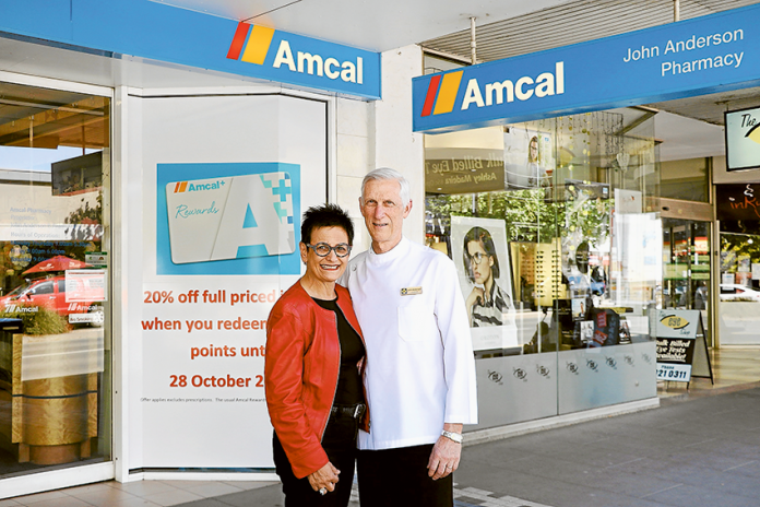 ED---John-Anderson-Pharmacy FAREWELL AND GOOD LUCK… John and Agata Anderson are hanging up their hats and have announced they are no longer the owners of John Anderson Pharmacy. Photo: Katelyn Morse.