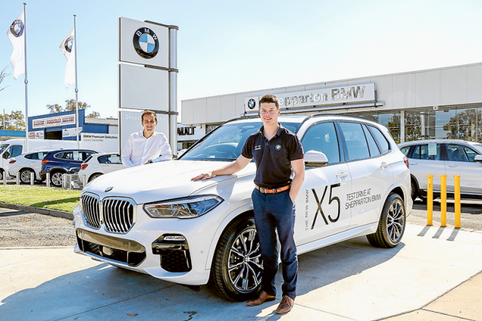 EXCEPTIONAL X5… From left, Shepparton BMW dealer principal, Aaron Brain and Shepparton’s BMW genius, Daniel Zandt are excited to launch the brilliant new BMW X5 this weekend. Photo: Katelyn Morse.