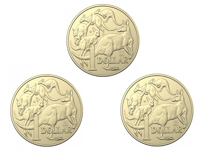 ... The Royal Australian Mint has release specially marked $1 coins and are running a 'golden ticket' style competition for those who collect all three. Image: Supplied.