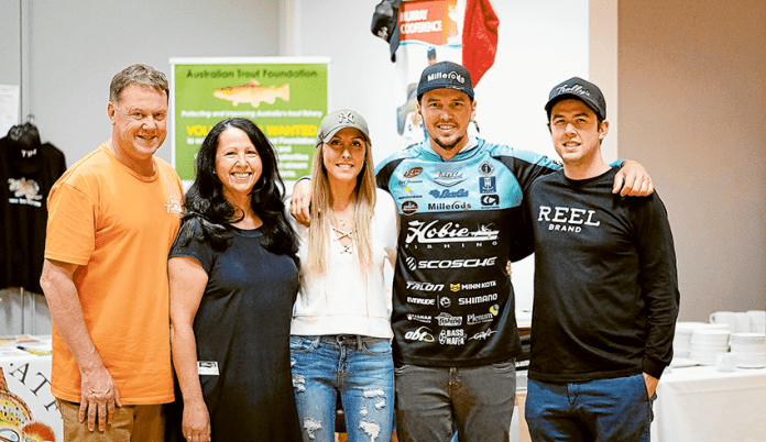 LEARNING FROM FISHING GURUS… From left, Trelly’s Fishing and Hunting World Shepparton owners, Steven and Mary Threlfall, angler, Kayla Palanuik, professional fisher and guest speaker, Carl Jocumsen and Trelly’s team member, Ross Threlfall. Photo: Supplied.