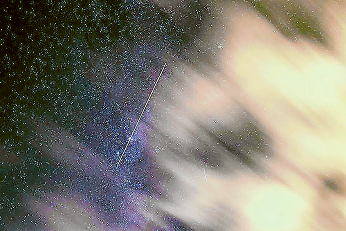 ED---Space-station GLIMPSE INTO SPACE… A long exposure photo of the International Space Station taken by local resident, Jason Hayward when it recently passed through our skies. Photo: Allie James Photography.