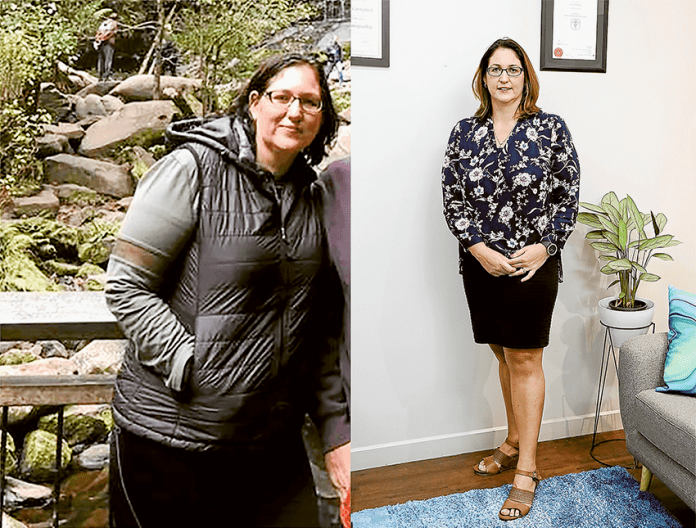 ULTIMATE RESULTS… Amber Vanderwerf before and after utilising the Ultra Lite program at Verdure Naturopathy. Photo: Supplied / Katelyn Morse.