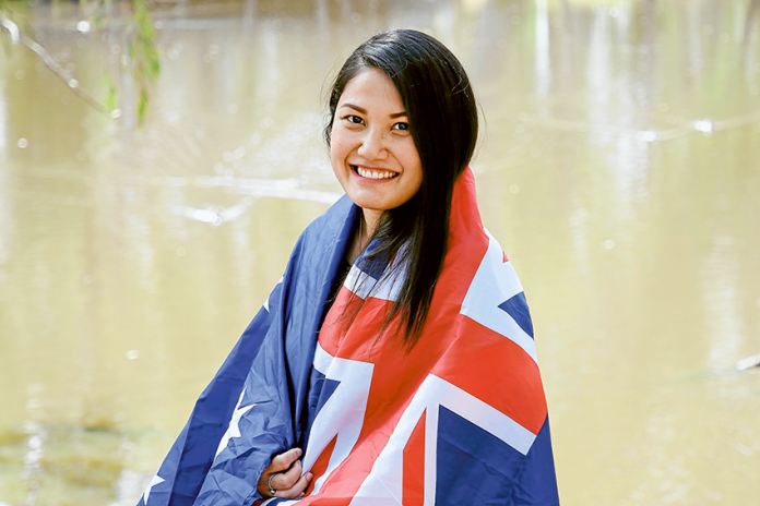 AUSTRALIANS ALL LET US REJOICE… Echuca resident, Chanya Haddon is one of 13 Campaspe Shire residents and 50 Greater Shepparton residents to be sworn in as Australian Citizens on Australia Day this year. Photo: Katelyn Morse.