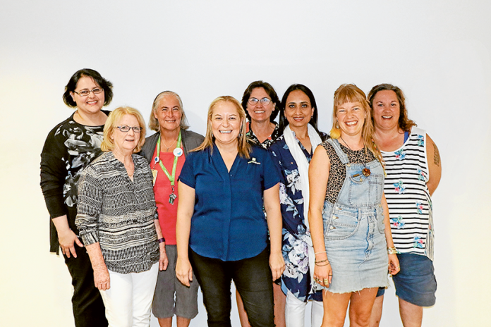ADV---Greater-Shepparton-Womens-Charter FOR A BETTER FUTURE… From left, Greater Shepparton Women’s Charter Alliance Advisory Committee members, Cindy Hansford, Fran Smullen, Suzanne Wallis, Ronni Druitt, Angela McLeod, Greater Shepparton City Council Deputy Mayor, Cr Seema Abdullah, Greater Shepparton WCAAC members, Diane Baglin and Lauren Barker. Photo: Ash Beks.