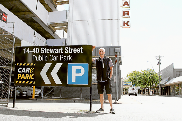 FREE PARKING FOR MARKET… Shepparton Chamber of Commerce and Industry vice president, John Anderson is pleased that chamber has successfully negotiated to once again have Care - Park offer free parking for three hours on the top two floors of the multi-deck car park for the Summer City Market. Photo: David Lee.