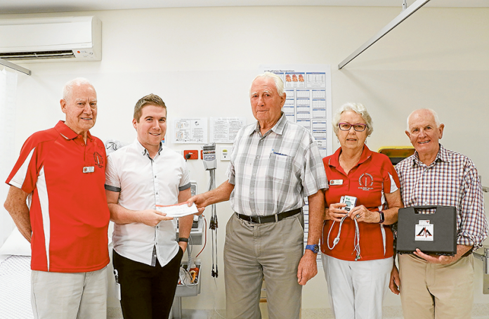 A HEARTWARMING CAUSE… Heartbeat Victoria Goulburn Valley Branch made a donation of $18,800 to GV health’s cardiology department to go toward the purchase of eight new hotler monitors. From left, Heartbeat Victoria Goulburn Valley Branch member, Gerald Quinn, GV Health cardiac technologist, Aaron Giles, Heartbeat Victoria Goulburn Valley Branch vice president, Kevin Reid, secretary, Robyn Fennell and foundation president, Arthur Fennel. Photo: Katelyn Morse.