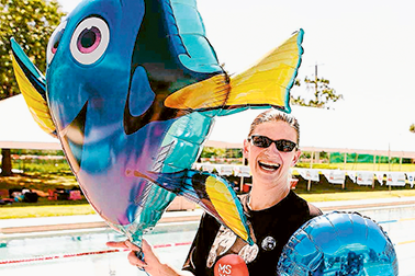 SWIMMING FOR A CAUSE… This year’s MS 24 Hour Mega Swim is just around the corner and it’s not too late to make a donation or sign up to take part like 2018 participant, Cindy Dunn. Photo: Supplied.