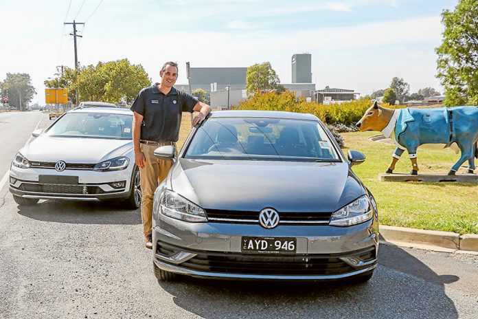 ICONIC EXPERIENCE… Darryl Twitt Motors sales consultant, Scott Mutimer is excited to be bringing the new range of Volkswagon Golf to Greater Shepparton. Photo: Katelyn Morse.