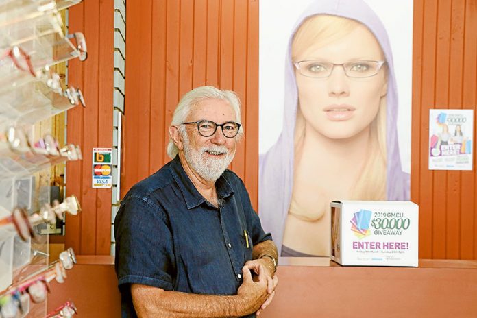 EYEWEAR EXPERT… Drop in and speak to Chris O’Brien at O’Brien Optical today to grab a new set of frames at an exceptional price. Photo: Alicia Niglia.