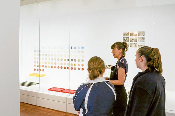 CLASSROOM CREATIVITY… Students from Wangaratta Park Secondary College receive useful information about exploring the possibilities of creativity from Melbourne-based artist and landscape designer, Heather Hesterman. Photo: Ash Beks.