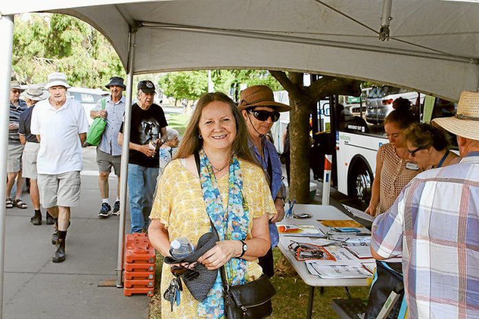 ED---Heritage-Open-Days LEARNING MORE ABOUT THE LOCAL AREA… Local resident, Andrea McDonald was set to board the bus on Friday to visit Dhurringile Prison as part of the Heritage Open Days event. Photo: David Lee.