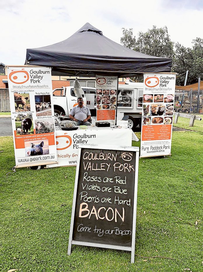 BACON IS MAKIN’ THE WORLD GO ‘ROUND… Goulburn Valley Pork co-owner, Darren Young isn’t great at poetry; but he guarantees that GV Pork is some of the best you’ll ever try. Photo: Supplied.