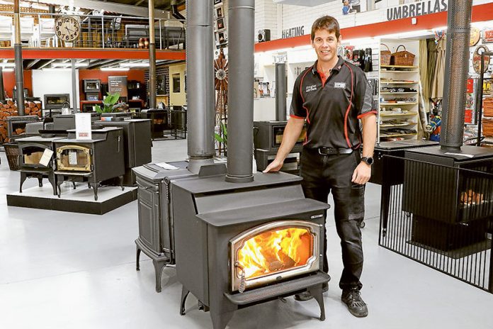HEAT UP YOUR HOME… Shepparton Barbeques Galore owner, Jason Bathman invites the community to come and try out their huge range of heaters available. Photo: Katelyn Morse.