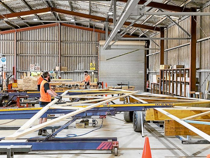 STREAMLINED SERVICE… Dahlsens Shepparton is one of the largest manufacturers of pre-fabricated roof truss and wall frames in Australia. Photo: Supplied.