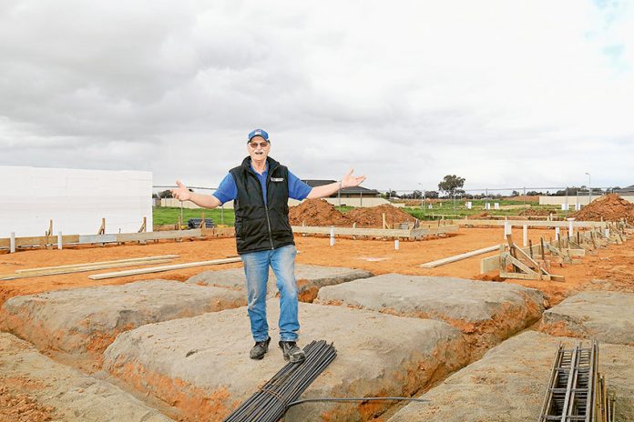 BUILDING YOUR DREAM… Local Hotondo Homes builder, Colin Mintern has an enormous range of options available for those choosing a new home. Photo: Alicia Niglia.