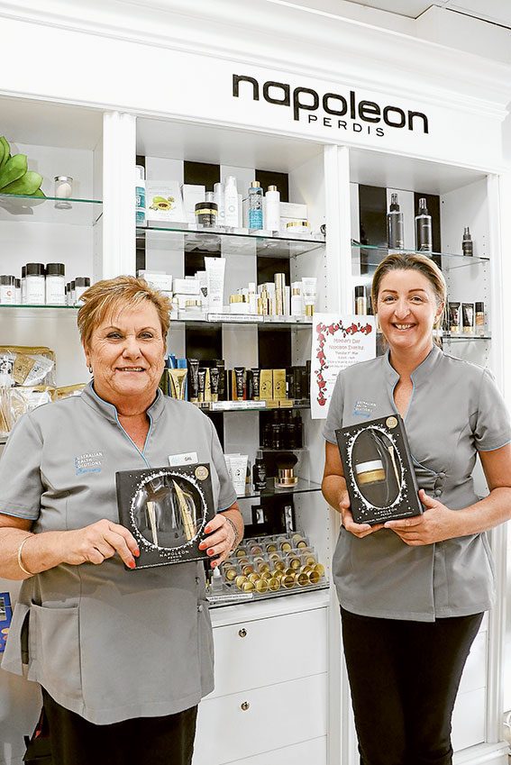LOTS TO LOVE THIS MOTHER’S DAY… From left, Tatura Pharmacy assistant, Gail Wootton and retail manager, Tracy Lowry are inviting members to a special forthcoming ‘Mother’s Day Napoleon Evening.’ Photo: Katelyn Morse.
