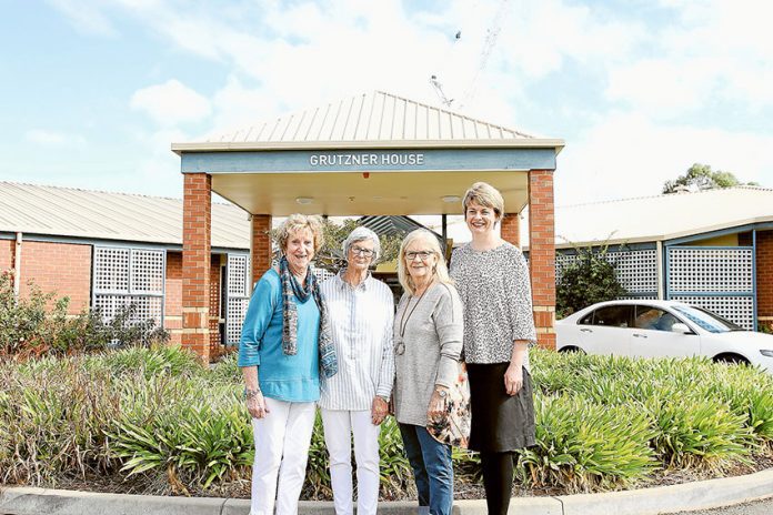 FUNDRAISER FILM FUN… From left, GV Health Extended Care Auxiliary secretary, Lolene James and president, Heather Lloyd, Grutzner House lifestyle coordinator, Carmel O’Sullivan and nurse unit manager, Rebecca Maffescioni. Photo: David Lee.