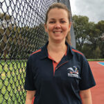 KEEPING UP THE PRESSURE AFTER 350 GAMES... Tallygaroopna player, Rebecca Humphrey reached this notable milestone in her playing career. Photos: Supplied