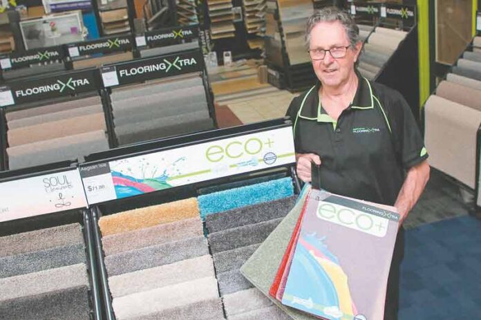 FLOORING SOLUTIONS FOR ALL LIFESTYLES... Owner of Shepparton Flooring Xtra, Steve Cohen can guide you through their enormous range of floor coverings. Photo: Kelly Lucas.