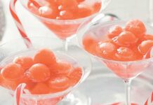 Watermelon candy cane cocktail
