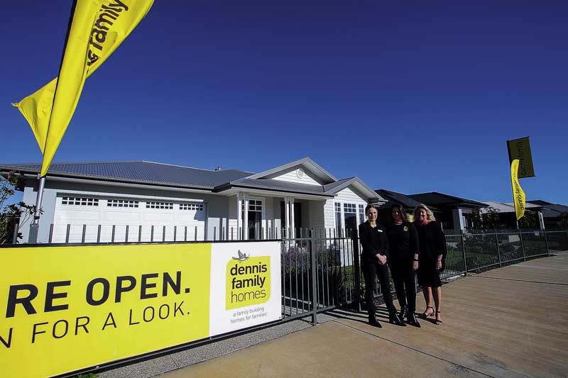 DREAM HOMES ON DISPLAY... Dennis Family Home sales consultants, Brooke Gribben, Elysia Fallon and Jackie Taplin know you will love what’s on offer at Seven Creeks Estate. Photo: Kelly Lucas.