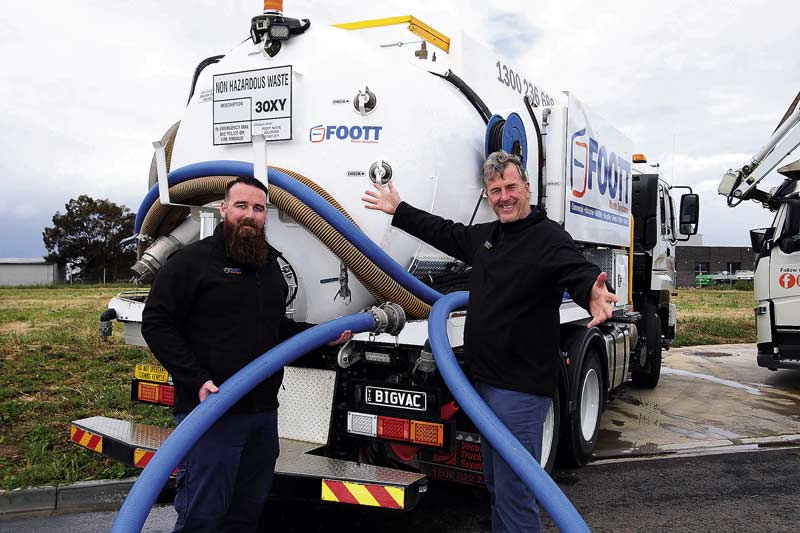 GO BIG OR GO HOME... Father and son team, FOOTT Waste Solutions operations manager, Zane Foott and CEO Peter Foott see great value in continuous evolution as FOOTT Waste enters into their 30th year in business. Photo: Kelly Lucas.