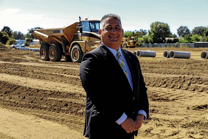NO BUST IN SIGHT... Gagliardi Scott Real Estate principal, Rocky Gagliardi, inspects works which had commenced at Riverwood Park estate in January 2021. Photo: Stephanie Holliday