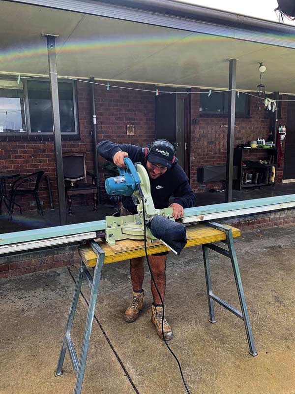 HANDS ON LEARNING... M & L Nardella Home Builder’s carpentry apprentice, Marcus Rossignuolo hard at work. Photo: Supplied.