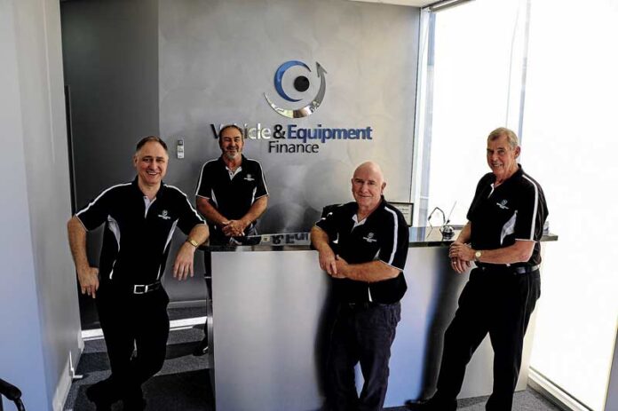 A POWERHOUSE WITH PLENTY OF BACKING ... Vehicle and Equipment Finance partners Steve Tricarico, David Edwards, Phillip Jones, and Warren Helman. Photo: Struan Jones.