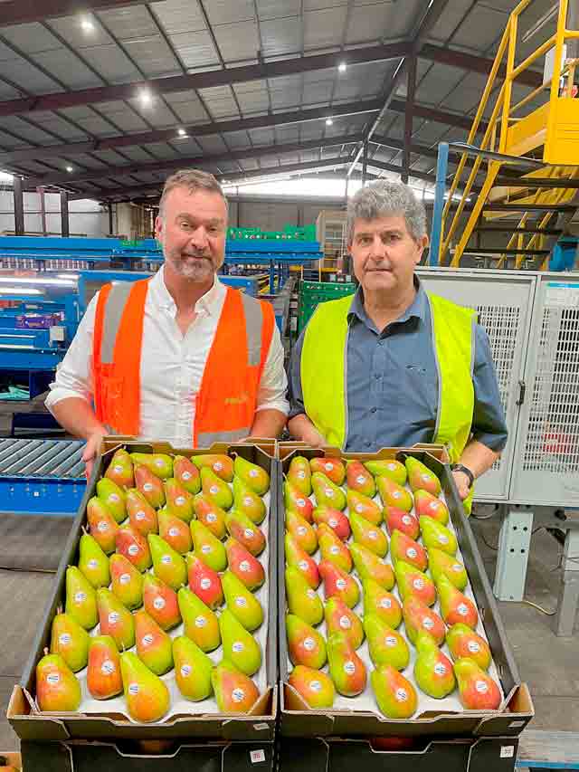 LOCAL TOP PRODUCE... Freshmax National general manager William Snell with Pomona Valley general manager Rocky Varapodio. Photo: Supplied