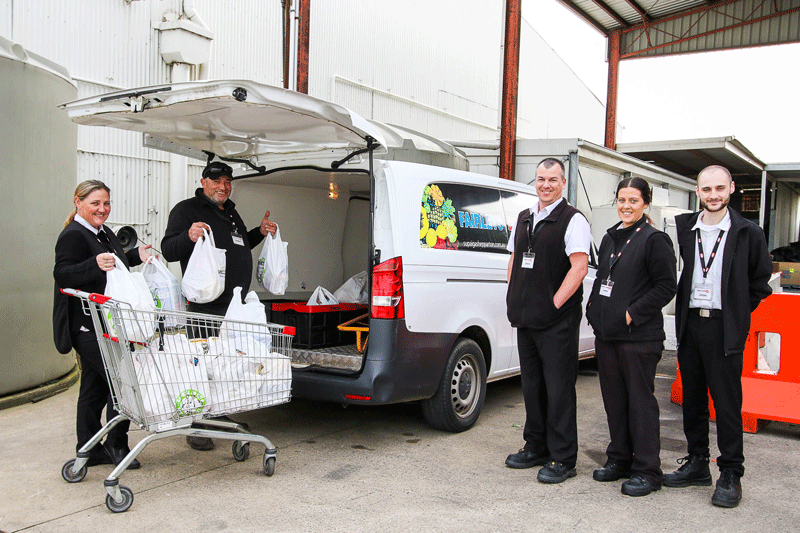 LOCAL AND QUICK DELIVERIES... Fairleys SUPA IGA, are now providing delivery services to the whole of Shepparton and 10km’s within the surrounding areas. Pictured from left, the team from Fairleys SUPA IGA, Kerrie Lavis, Stephen McPherson, Cameron Kearney, Lauren Good and Zachary Carrafa. Photo: Kelly Carmody