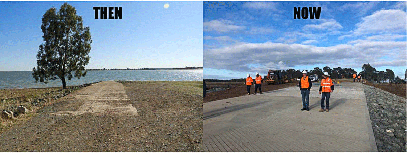 NEARING COMPLETION... The Waranga Basin’s, Harriman Point boat ramp is nearing completion after being widened. Photo’s: Supplied