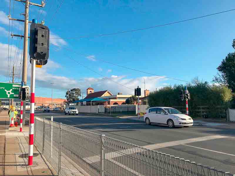 ALERT... Pedestrian crossing lights near Greater Shepparton Secondary College are now in operation. Photo: Supplied.