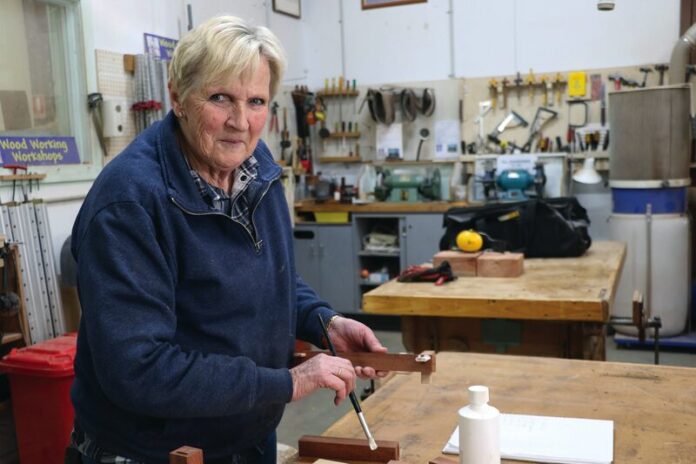 ADV-GVWoodworkers-1_84445 WOOD YOU BELIEVE...This annual Woodworking Show will go ahead in the first weeks of October. The event will commemorate 30+ years of the fruits of the GV Woodworker's labour being showcased to the public. Pictured in member Sue Sanderson. Photo: Stephanie Holliday