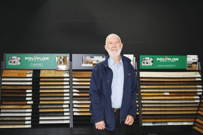 THE OPTIONS ARE ENDLESS... Vinyl flooring can last upwards of 10-20 years and has a wear layer on its surface that resists scratches and stains. Shepparton Carpet Court co-director Murray Reid shows off some of their impressive range. Photo: Stephanie Holliday