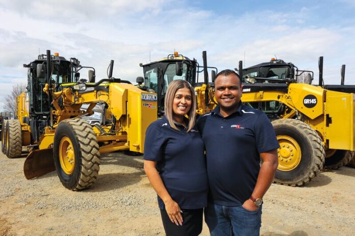 MACHINERY FOR ALL YOUR NEEDS...ConX Hire the go-to for contractors, builders and domestic customers alike. They have now expanded to offer plant solutions for those requiring smaller equipment that fulfils the needs of tradesmen and DIYers. ConX Hire owners Sam and Steph Boda with a selection of their machinery. Photo: Kelly Carmody