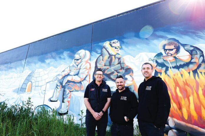 KEEP YOUR COOL... The Hot and Cold Shop in Shepparton have a large range of options from wood fired heaters to gas log fires, ducted reverse cycle systems, and everything in between, providing heating and cooling for any domestic to commercial need. Pictured from left are directors Paul Marshall, Phill Lahm and Jade Tucker. Photo: Kelly Carmody