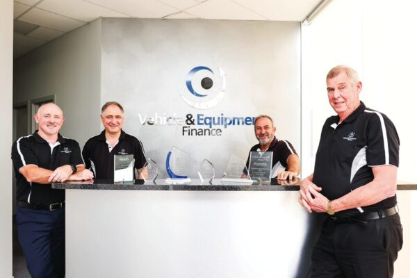 STRIVING FOR THE BEST REULTS FOR THEIR CLIENTS...This year marks the 20th anniversary for Vehicle and Equipment Finance and their ability to remain a pillar of the Shepparton business community is a testament to their outstanding service. Pictured from left is finance broker Paul Trinick, general manager Steven Tricarico, director David Edwards and director Warren Helman. Photo: Kelly Carmody