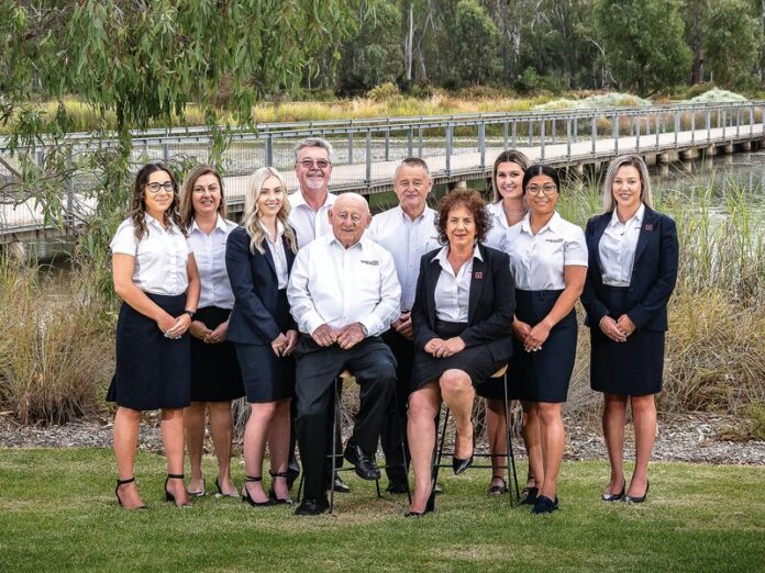 OURGV-ADV-YOUNGSANDC_48428 FROM STRENGTH TO STRENGTH...The friendly and knowledgeable team at Youngs & Co Real Estate from left, Katrina Moutafis, Lisa Formica, Bree Reeve, Michael Blake, Les Young, Glenn Young, Connie Young, Gemma DeRose, Marian Collier and Laura Gibson. Photo: Supplied