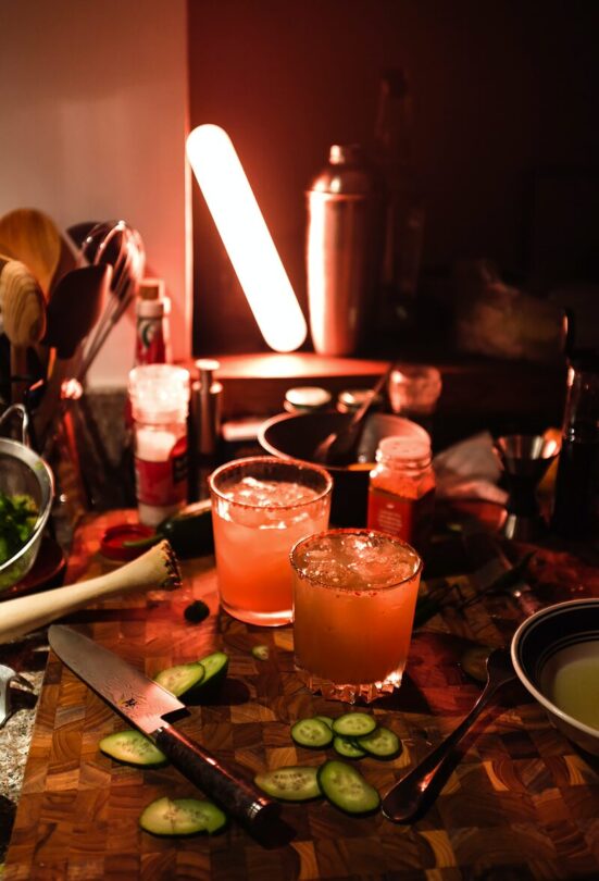 B) COCKTAIL HOUR... Make a bar-style set up at home to entertain guests for the night.